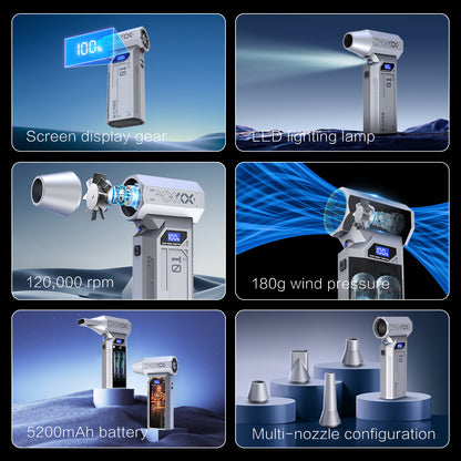 High Pressure Crossgun Blower with USB Charge Mini Soplador Air Turbo Jet Fan and Dust Removal Air Blower